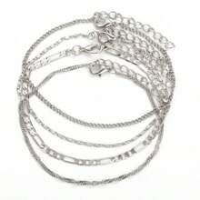 Pulseiras de tornozelo douradas/prateadas para mulheres, tornozeleiras douradas para mulheres, conjunto de tornozeleiras de strass com corrente brilhante à prova d'água, pulseiras de tornozeleira em camadas empilháveis para mulheres, joias douradas de praia, presente