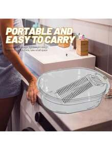 Transparent PET Laundry Tub With Detachable/Non-Detachable Washboard, Non-Slip Base Free Wall Hook - Scrubbing Basin For Efficient Clothes Washing, Suitable For Households Back To School