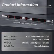 1pc Adjustable Single Bar, Versatile Door Gym Bar, Training Accessory, Suitable For Adults Men & Women, Adjustable Length 60-100cm, Fit For Home Fitness