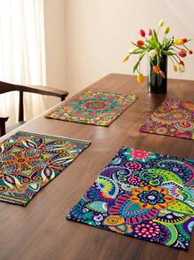 6/4pcs Kitchen And Table Cloths, Bohemian Geometric Pattern Table Mats For Dining Room, Kitchen, Dining Table