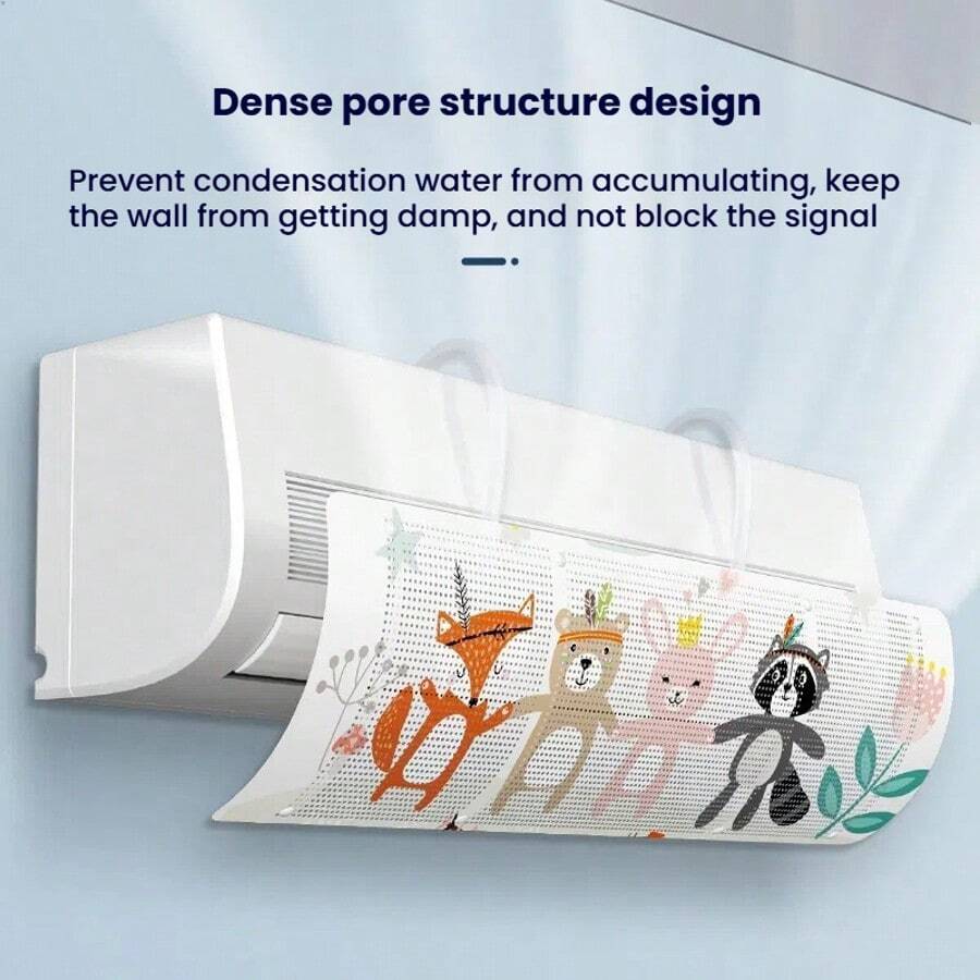 1pc Air Conditioner Wind Shield, Universal AC Wind Deflector, Wall-Mounted, Hole-Free Anti-Direct Blowing - Multicolor - View 1