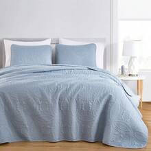 Austin Oversized Bedspread Set 3-Piece Ultrasonic Quilted Soft Lightweight Microfiber Coverlet For All Season - 酷灰 - 查看 1
