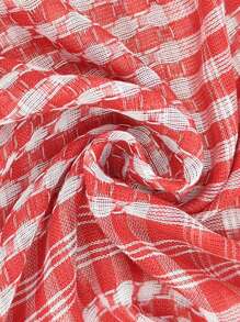 1 pieza Pañuelo de cabeza árabe, pañuelo a cuadros rojo y blanco con adorno de flecos resistente al viento para exteriores, pañuelo versátil de tela bohemia para la cabeza, para todas las estaciones