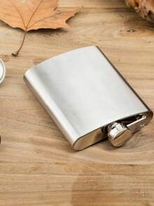 1pc Portable Outdoor Stainless Steel Color Small Liquor Bottle, Stainless Steel Flat Liquor Flask, Personal Baijiu Bottle, Outdoor Liquor Bottle, Outdoor Camping Portable Liquor Flask, Gift For Father - Multicolor - View 11