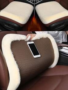 1pc Multi-Color Plush Car Seat Cushion, Short Plush Warm Seat Pad Without Backrest For Winter - one-size - View 5