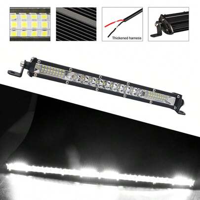 10" 78W LED Slim Single Row Light Bar, Ultra-Thin Design, High Brightness, Ideal For Off-Road, Trucks, Cars, And Outdoor Use, Waterproof, Durable, High-Performance LED Lighting For Clear Visibility.