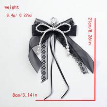 1 件仿珍珠蝴蝶结钥匙扣、包袋配件、独特手机壳串珠饰物、简约蝴蝶结设计优雅锌合金四季汽车配件包袋饰物学院风可爱哥特 Y2k 包袋挂绳带身份证夹汽车配件包袋饰物 - 黑色 - 查看 4