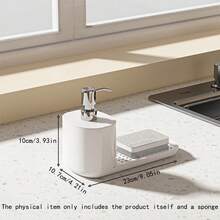 1pc Kitchen/Bathroom Soap Dispenser With Storage Shelf, Multi-Functional Dish Soap/Hand Soap Dispenser With Sponge Holder, Refillable And Reusable Detergent Dispenser For Sink, Countertop, Shower Room Kitchen Items Kitchen Accessories Kitchen Tools - Multicolor - View 25