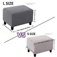 1 件纯色和格子长凳套，现代风格聚酯纤维矩形柏柏尔羊毛防尘凳套，适合客厅家居使用 - 深灰色 - 查看 6