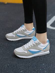Autumn Mesh Thick Sole Casual Sports Sneakers , Fashion Versatile Simple Comfortable Shoes - White and Blue - View 5