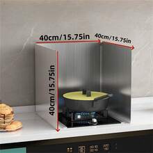 1pc Stainless Steel Kitchen Anti-Oil Splash Guard - Foldable Heat Insulation Cover, For Stove, Countertop And Cabinet Protection, Ideal For Cooking, Outdoor Camping And Modern Kitchen, Camping Cookware | Modern Kitchen Accessory | Stainless Steel Guard, Stovetop Protector, Slight Color Difference May Exist Due To Lighting, Display, Etc. - Silver - View 13