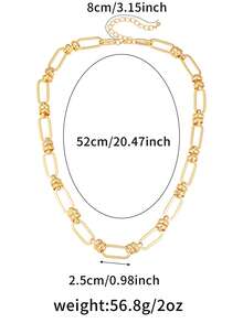 1 Piece Vintage Chunky Chain Necklace For Men,Iron Metallic Heavy Sense Choker,Gift For Fashion Summer Beach Vacation,Father's Day,Daily,Birthday, Party,Christmas, New Year, Valentine's Day,No Gift Box - FY-0418 - View 3