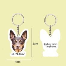 1pc Custom Photo & Text Decorated Pet Collar Pendant, Dog Birthday Memorial Anti-Lost ID Phone Collar Pendant Decoration - Multicolor - View 10