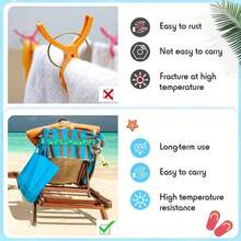 4pcs Mixed Set - Outdoor Camping Beach Chair Towel Windproof Fastener Clips - Clothing Towel Bath Towel Binding Elastic Bands Clips - Suitable For Outdoor Camping Travel Camping Swimming Pool, Thickened Printed Beach Chair Towel Rack, Casual Swimming Pool Elastic Waist Belt, Hawaiian Beach Towel, Chair Towel Rack, Suitable For Beach, Swimming Pool And Cruise Wheelchair, Casual Swimming Pool Hawaiian Accessories, Ideal For Beach Chairs And Tote Bags, Beach Accessories | Vivid Strap Set | Rubber Strap Set Bathroom Decor - Multicolor - View 2