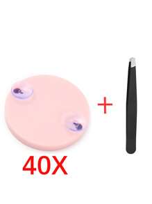 30X/40X Magnifying Makeup Mirror, Portable Round Hand Mirror With 2 Suction Cups For Wall Mount, Suitable For Makeup, Tweezing And Blackhead/Blemish Removal