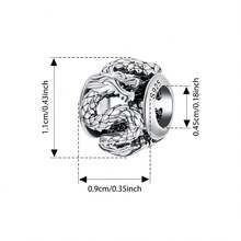 WOSTU 1 pieza Colgante con forma de serpiente de plata de ley 925 con diseño de fénix y dragón, compatible con pulsera original para manualidades de joyería - Plateado - Ver 15