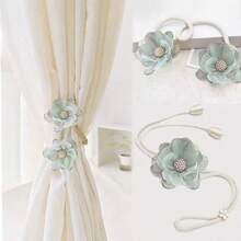 1 peça elegante prendedor magnético para cortina com design de flores 3D, prendedor de cortina de fita de poliéster para decoração de quarto e sala de estar