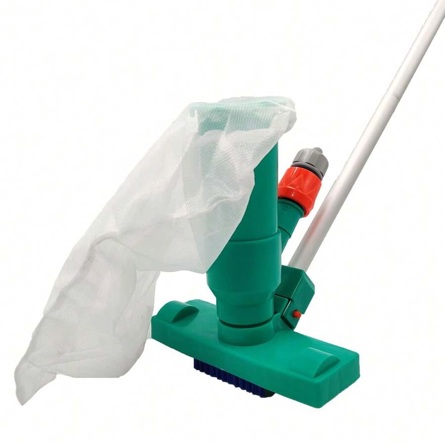 Portable Swimming Pool Vacuum Cleaner With Jet Vacuum Head, Leaf Bag, And 5-Bar Section, Used As A Cleaning Tool For Hot Tubs, Above Ground Swimming Pools, Ponds, And Fountains (Green Swimming Pool Skimmer) - Green - View 1