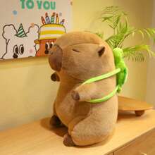 Muñeco Peluche Capibara Con Mochila De Tortuga 25CM  Juguete Kawaii Suave Esponjoso Tierno Regalo Perfecto Cumpleaños Navidad Pascua Juguete Para Niños Niñas Decoracion Hogar Almohada Abrazable