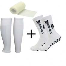 3pcs/Set Non-Slip Coated Sports Mid-Calf Socks & Leg Warmers - Multicolor - View 2