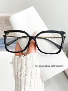 Gafas sin receta con montura grande de ojo de gato en estilo retro, gafas de moda casual diarias para mujer - transparente - Ver 15