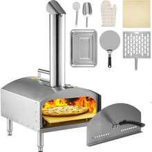 Portable 12 Inch Wood Fired Outdoor Pizza Oven With Foldable Legs Max Temperature 932F Stainless Steel Complete Accessories For Outdoor Cooking - Silver - View 7
