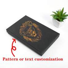 1pc Jewelry Gift Box, Jewelry Packaging Box, Top & Bottom Cover Gift Box, Pendant Display Box - Black Jewelry Box - View 2