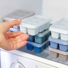 1pc Summer Ice Cube Maker Mold, 6 Grids Silicone Ice Tray With Lid, Ice Box For Refrigerator, Random Color - Red - View 7