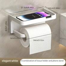 1 pieza Portarrollos de papel higiénico montado en la pared, hecho de plástico resistente a la oxidación, diseño autoadhesivo, práctico y conveniente, disponible en 3 colores para decoración de baño y otoño