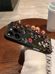 1 件 2D 花卉图案哑光天使眼全身防震 TPU 手机壳适用于 16 15 14 13 12 11 Pro Max、A55/54/53/52/51、S24/23/22/21 超防水防摔防刮