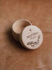 1pc Customized Name Date Wood Baptism Cross Box Jewelry Storage Box Engraved Keepsake Christening Gift Idea Grief Recovering Present Birthday Gift Boys And Girls Back To School