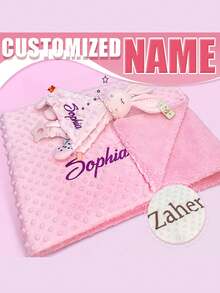 70cm*100cm Reversible Plush Fleece Blanket Set, Dual Layer Nap Throw Blanket, Customizable Adult Sofa Cover Quilt, Baby Stroller Wrap & Comfort Cloth, Gift Set - Multicolor - View 3