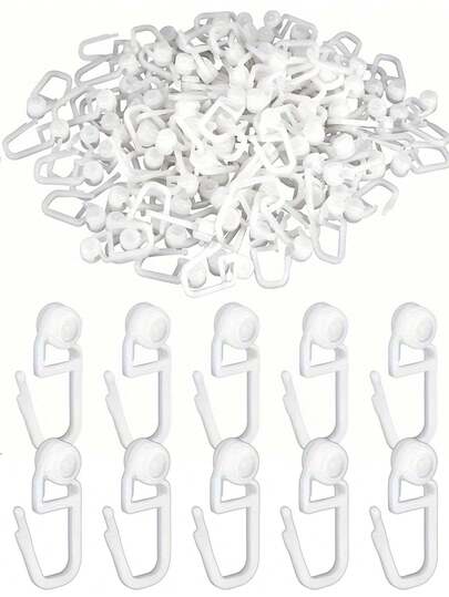 20pcs Curtain Track Hooks, Curtain Hooks, Curtain Gliders With 10 Mm Head For Curtain Rails, Curtain Rail Ceiling Gliders Set Lockable Folding Hanging Hooks For Room And Dividers. Curtain Hooks For Drapes, Curtain Track Hooks.