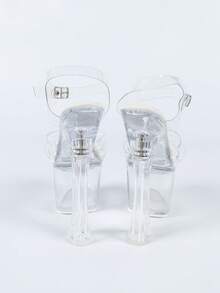 性感新款时尚夜店车模高跟厚底凉鞋 - 無色 - 查看 6