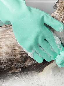 1 Pair, Pet Hair Removal And Bathing Silicone Gloves, Approx. 3000 Massage Nodes And Foam Enhancement