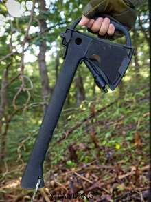 Hacha de leña para montaña al aire libre, hachas para cortar madera, hachas para fogatas, equipamiento de campo, hachas tácticas multiusos - Negro - Ver 1