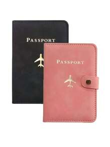 Suport pentru pașaport din PU cu mai multe carduri - Închidere rapidă, căptușeală din piele artificială, husă pentru pașaport cu model de avion, accesoriu de călătorie minimalist - depozitare convenabilă pentru documente și articole de călătorie, rechizite de vacanță, articole de călătorie, organizator de călătorie, articole de călătorie, portofel de călătorie, portofel pentru pașaport, geantă de vacanță, vară, vacanță de Crăciun.