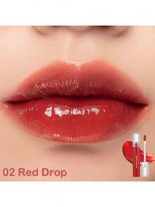 Rom&nd Romand GLASTING WATER TINT 02 红色水滴，透气水润膜融合，轻盈玻璃光泽，彩虹渐变技术，蜜桃茶啫喱透明，玫瑰金星尘薄纱，哑光薄荷氧气光泽，迷你SOS补妆棒，纯素假日限量版，裸妆轻盈秘诀，韩妆，4克/0.14盎司 - 02 RED DROP - 查看 3