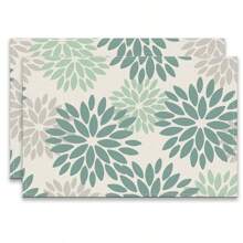 A Set Of 4/6pcs Spring And Summer Placemats Designed With Colorful Spring Flower Patterns, Woven From 100% Polyester Fiber, Machine Washable Polyester Placemats With Multiple Color Patterns To Choose From, Heat-Resistant, Stain Resistant, Waterproof, Easy To Clean, Suitable For Coffee Table Decoration, Holiday Party Decoration, Table Protection, Kitchen And Living Room Decoration