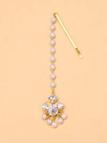 1pc Traditional -Style Bridal Hair Chain, Fashionable Bohemian Rhinestone Hair Accessory Head Jewelry Head Pieces Jewelry Hair Jewelry Head Chain Hair Vine Chain