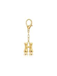 1pc Bubble Letters Cute Necklace Pendant Bag Pendant-Lucky Crystal Pendant, Alphabet Letters A-Z, Shiny Alloy Bag And Backpack Pendant-Perfect Gift For Birthdays And Special Occasions, Key Chain Ring Bag Backpack Pendant Car Pendant Gift For Ladies And Girls, Wallet And Handbag Accessories. - Gold - View 16