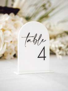 1set Personalised Black Acrylic Table Numbers - Wedding Table Decor - Wedding Signage - Table Signs - Table Numbers - Wedding Stationery - Reception Signs,Wildflower Wedding Table Numbers, Frosted Arch Acrylic Table Numbers, Floral Table Numbers - Multicolor - View 3