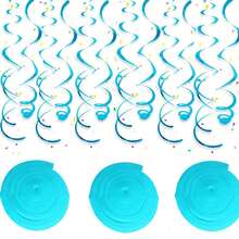 6pcs Rainbow Hanging Spiral Decorations, Colorful Foil Spiral Hanging Ornaments, Spiral Ceiling Decor, Wreaths, Suitable For Birthday, Wedding, Bridal Shower, Carnival Party - Multicolor - View 10