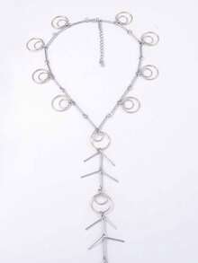 1pc Luxury High-End Geometric Metal Circular Tassel Women's Beach Body Chain, Vacation/Gift' - Body Chain - View 7