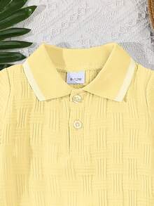 2pcs Baby Boys Summer Polo Collar Top And Casual Shorts Set