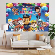 Paw Patrol Authorize 1PC Paw Patrol Cartoon Theme Birthday Party Decoration Hanging Cloth Wall Decoration 210 * 150/150 * 100/100 * 75CM Colorful Balloons Banner Ryder Archie Maomao Tiantian Zhuzhu Puppy Flash Wall Decoration Theme Birthday Party Background Cloth Banner Photo Booth Photo Decoration Background Cloth Studio Live Venue Decoration Party Supplies