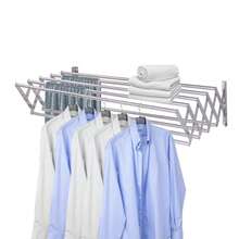 Wäscheständer Wandmontage ausziehbar Wandwäschetrockner Klapptrockner Wäschetrockner Teleskop Edelstahl Wandmontage mit 9 Stangen