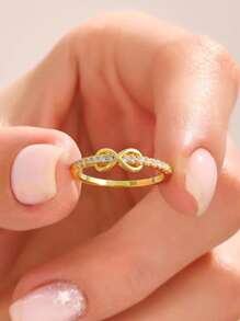 Stylever 1 pièce Bague en Zirconia scintillante avec nœuds de corde à huit diamants pour femmes, en argent sterling 925. Bague de fiançailles, de mariage, pour occasion spéciale. Cadeau d'anniversaire pour petite amie