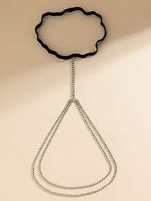 Lolita Lace Sexy Leg Garter Body Chain, Tassel Rhinestone Thigh Chain Accessories Fit For Beach - Multicolor - View 14