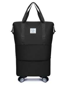 Travel Bag With Large Capacity For Business Trips, Expandable Swivel Wheel Luggage Bag, Oxford Cloth Storage Fitness Bag Suffle Women Bags